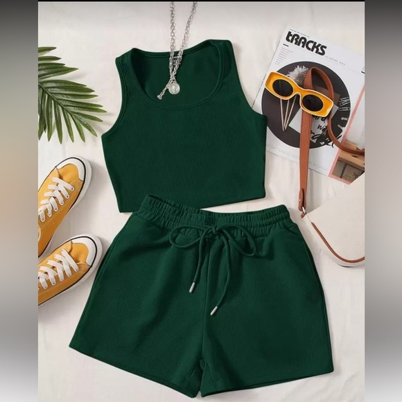 SHEIN Dresses & Skirts - Forest Green Women's Tank and Short Set